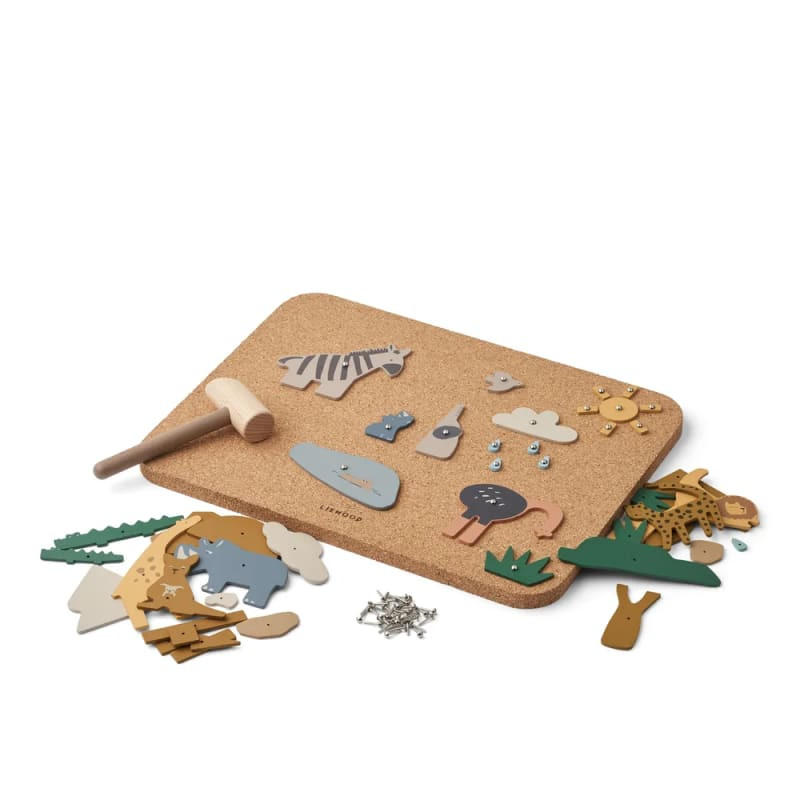 PINNWAND Liewood Esteban, Holz & Kork, Design "Alle zusammen/Sandy" - Naturfarben, Holz (1/1/1cm) - ich-zapfe