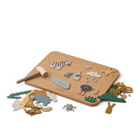 PINNWAND Liewood Esteban, Holz & Kork, Design "Alle zusammen/Sandy" - Naturfarben, Holz (1/1/1cm) - ich-zapfe