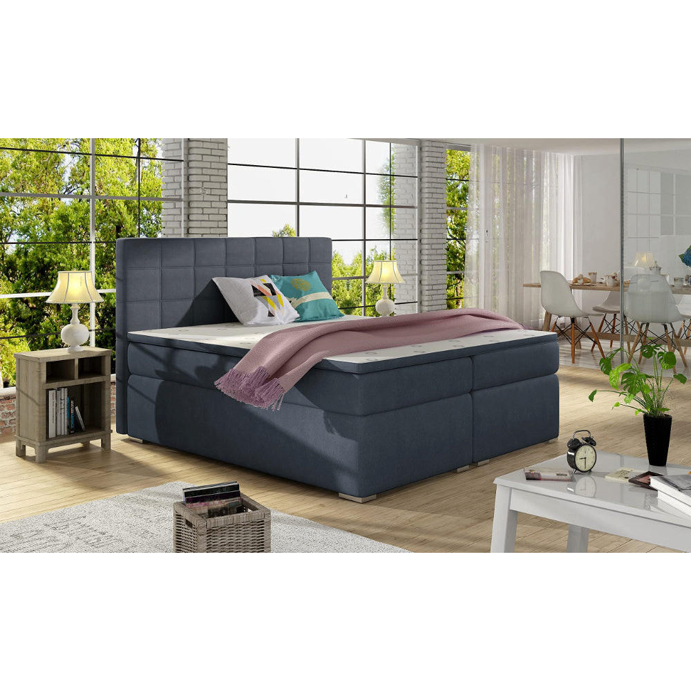 BOXBETT Alice Bonellfederkern - Blaugrau, Holz/Holzwerkstoff (140/200cm) - Best For Home