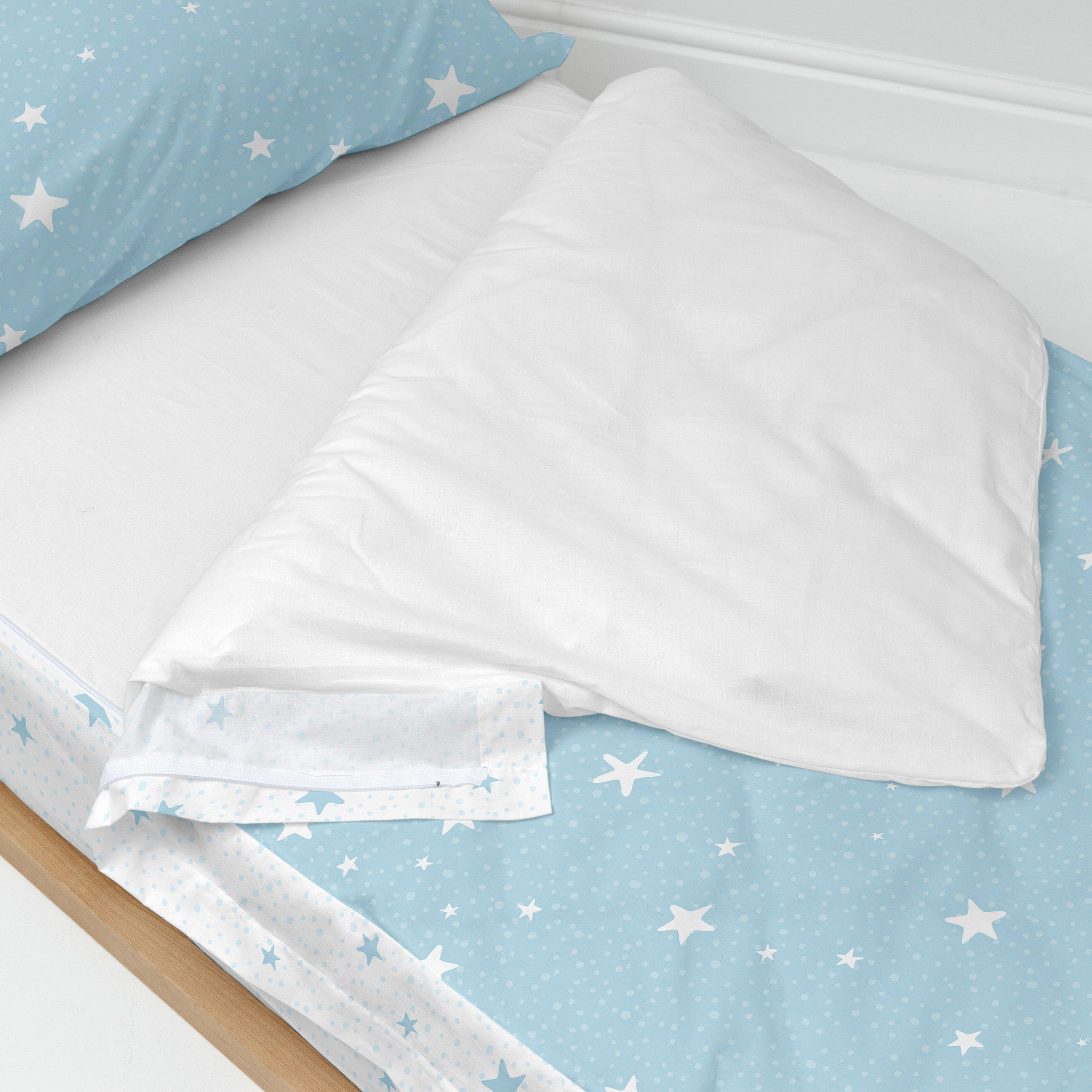 NORDIC-SACK little star 105x200 cm ohne füllung blau - Blau, Textil (105/200cm) - Happy Friday