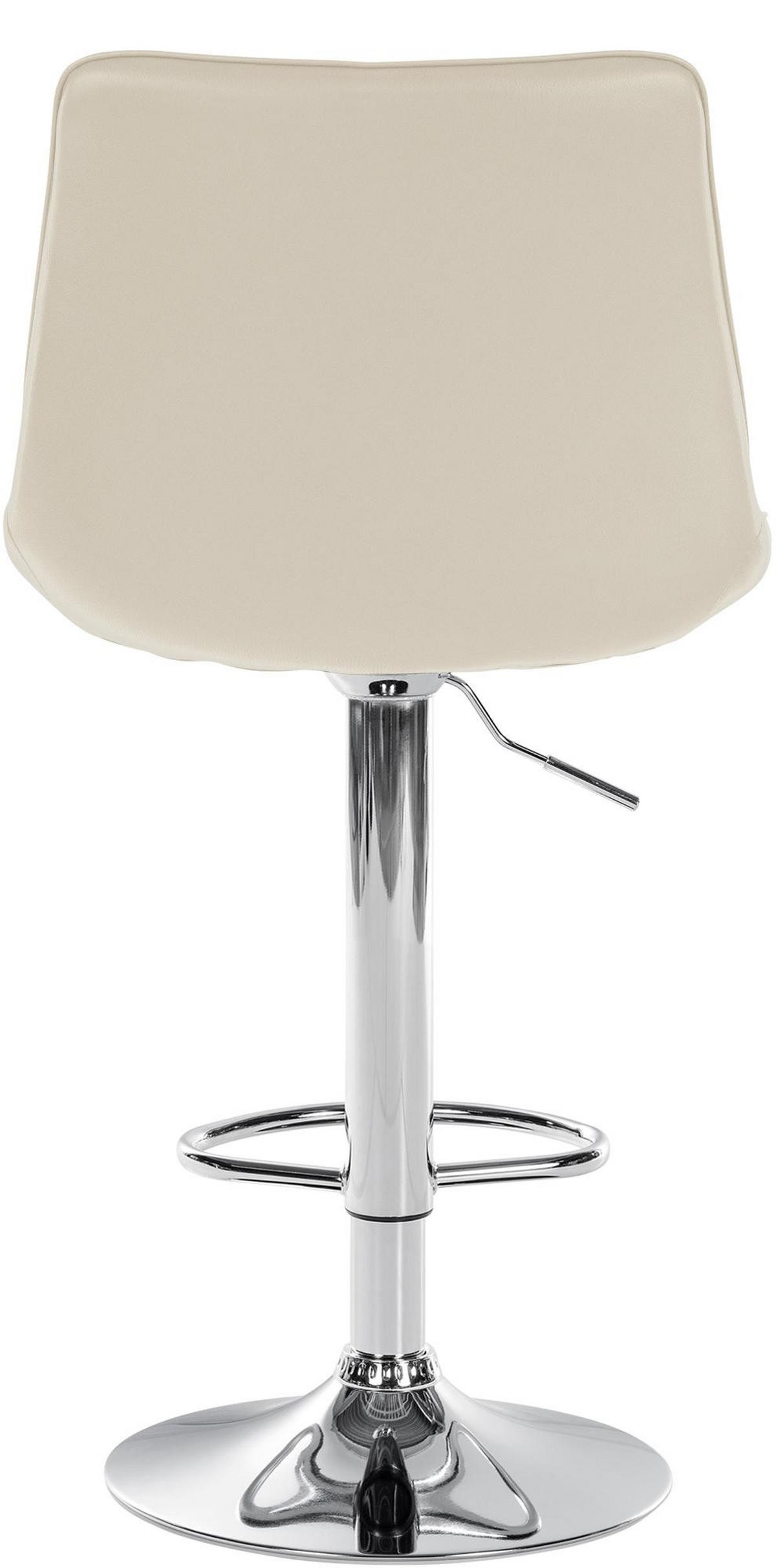 BARHOCKER RIO Creme Kunstleder Chrom - Creme, Leder/Metall (49.5/91/50cm) - DELUKE