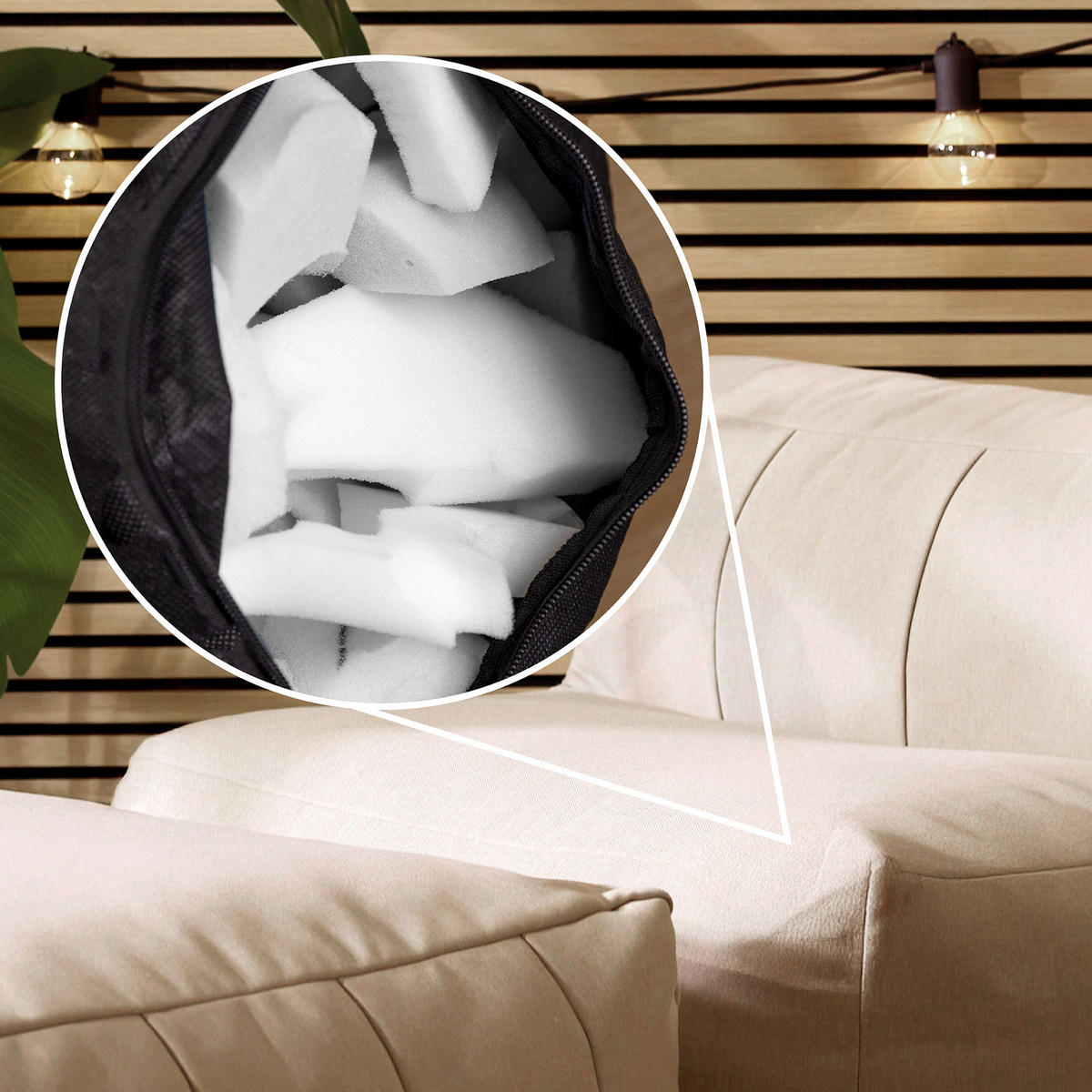 SITZSACK-SOFA Outdoor 2-tlg.: Ecksessel, Sessel - Beige, Textil (195/68/100cm) - icon