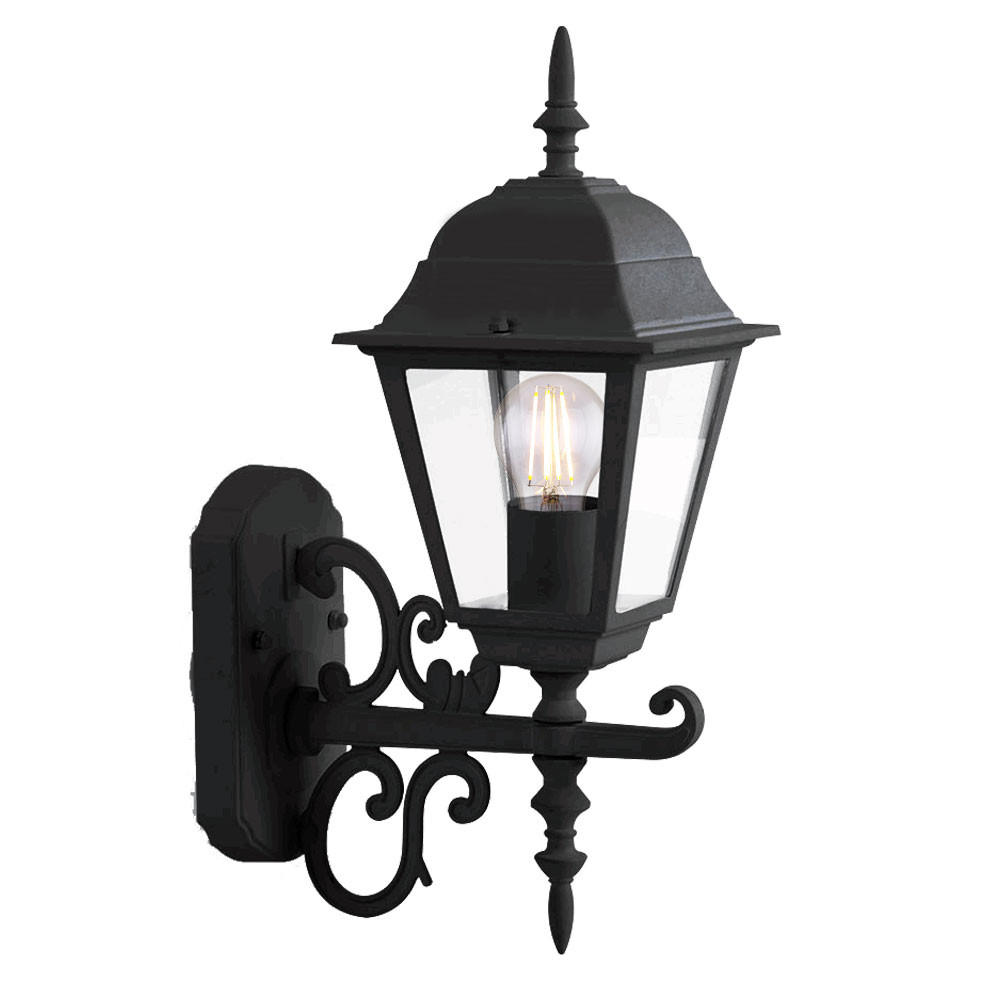 WANDLEUCHTE Aluminium Schwarz Glas Klar - Schwarz, Glas (22.5/14.8/40cm)