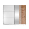 SCHIEBETÜRENSCHRANK Sinatra 250 - Silberfarben/Eiche Wotan, Holzwerkstoff/Metall (250/215/65cm) - MIRJAN24
