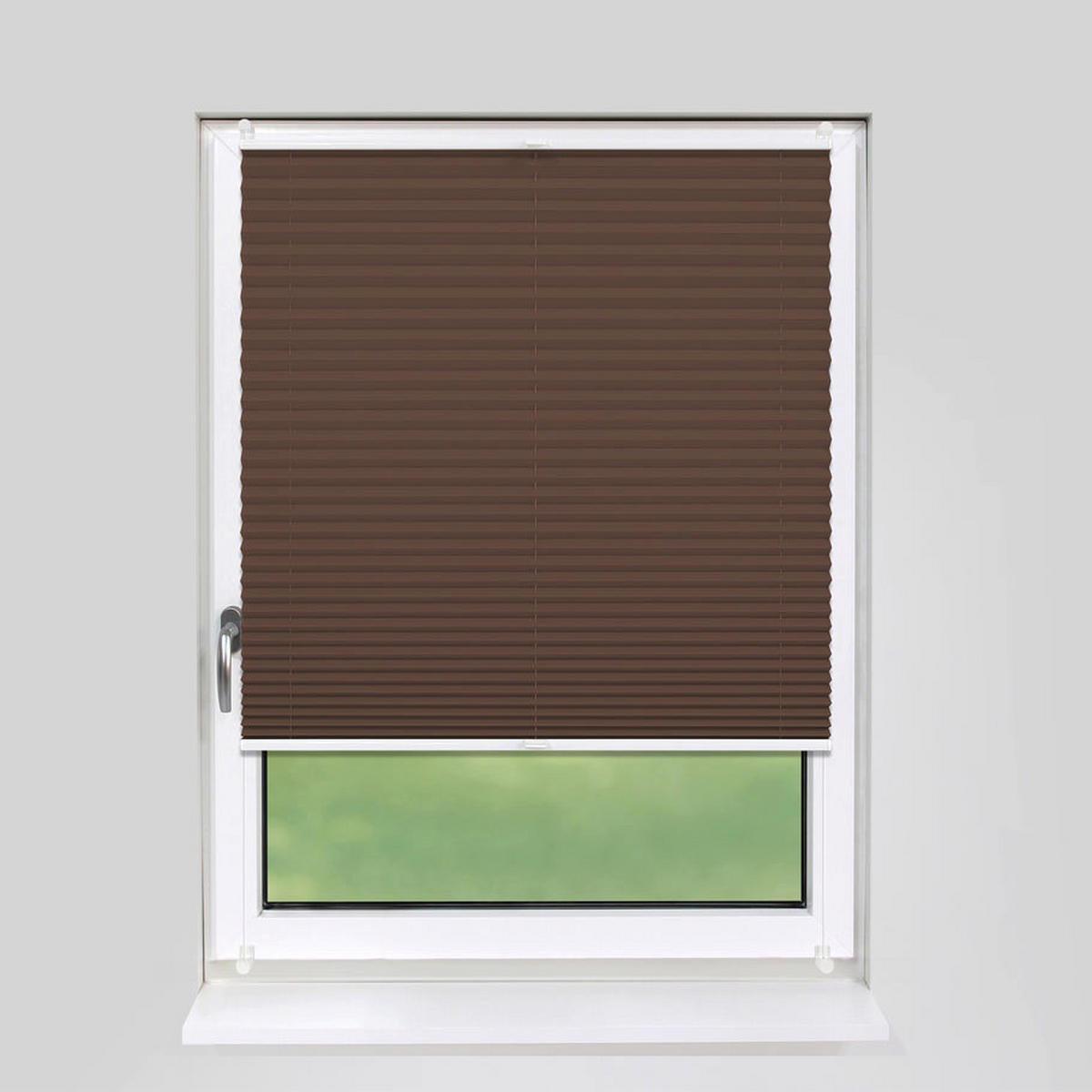 PLISSEE Basic ohne Bohren - Braun, Textil (70/210cm) - Deco-Raum