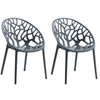 GARTENSTUHL 2er Set Kunststoff anthrazit - Anthrazit, Kunststoff (59/80/60cm) - CLP