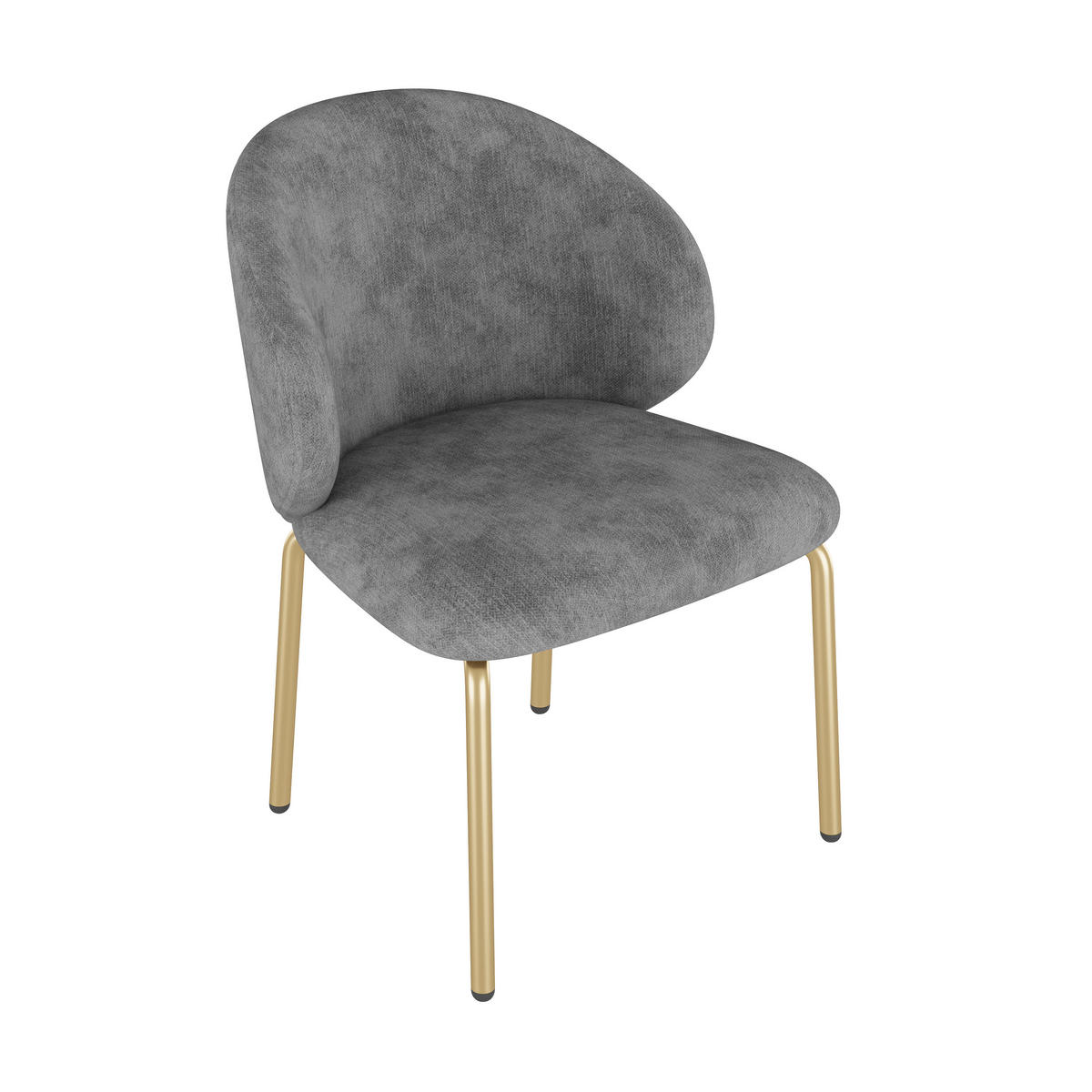 ESSZIMMERSTUHL Chenille mit goldfarbenem Metallgestell 47,5/56/74 cm grau - Grau, Textil (47.5/74/56cm) - Redom