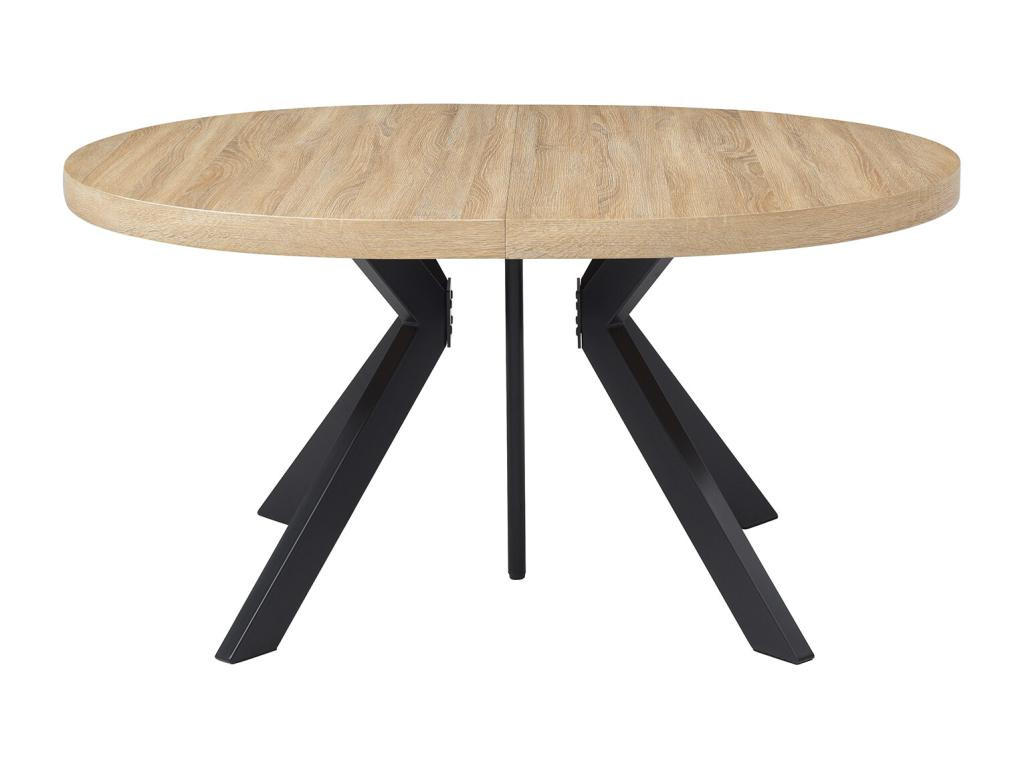 ESSTISCH - ausziehbar - 6 bis 12 Personen - MDF & Stahl - Helles Holz & Schwarz - KOMONI - Naturfarben, Holz (300/120/76cm) - Vente-Unique