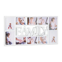 BILDERRAHMEN Familie - Weiß, Wellpappe/Kunststoff (72/36.5/2cm) - Relaxdays