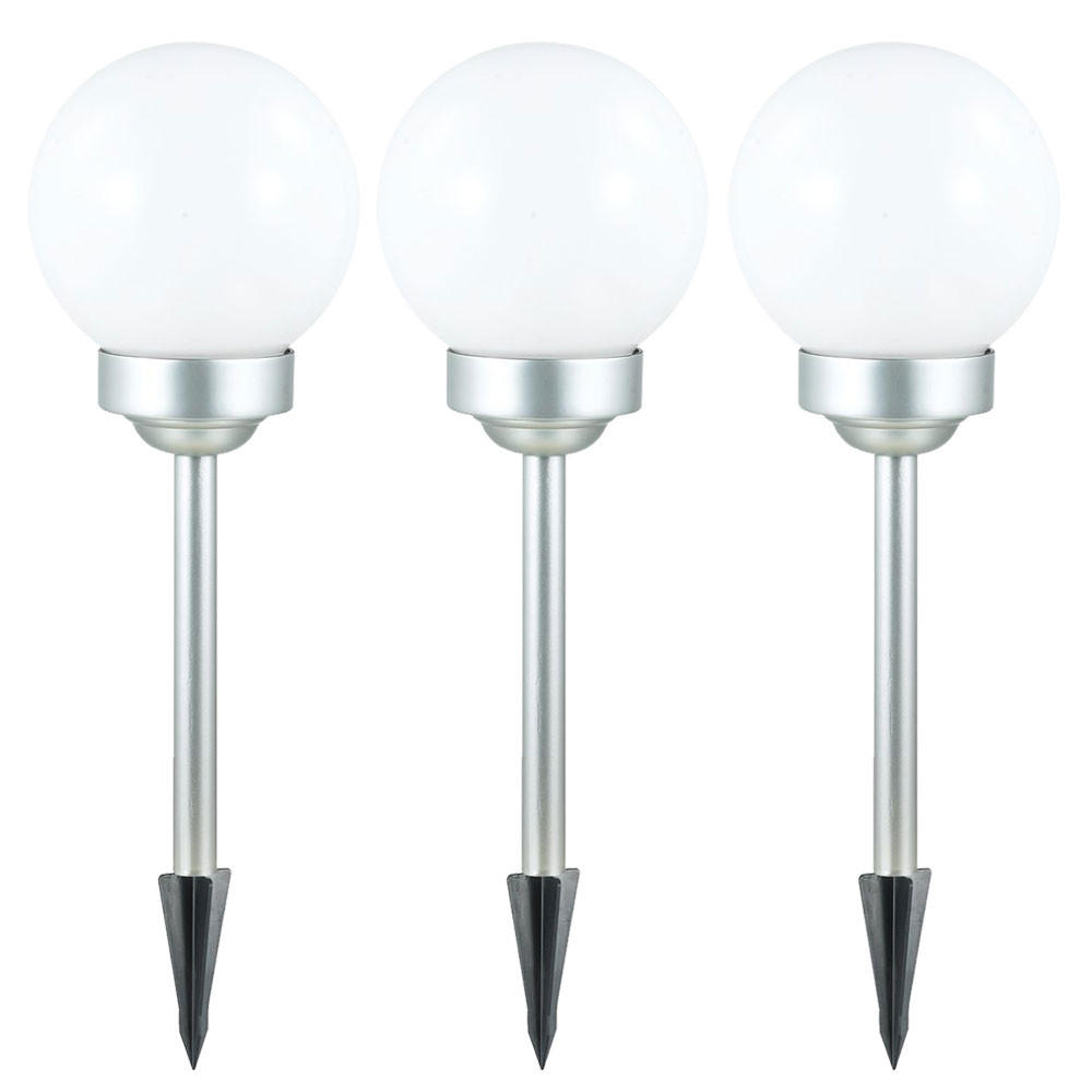 LED AUSSENLEUCHTE Solar Kugel Weiß - Weiß, Kunststoff (15/15/42.5cm)