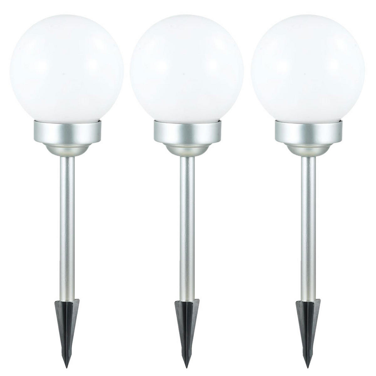 LED AUSSENLEUCHTE Solar Kugel Weiß - Weiß, Kunststoff (15/15/42.5cm)