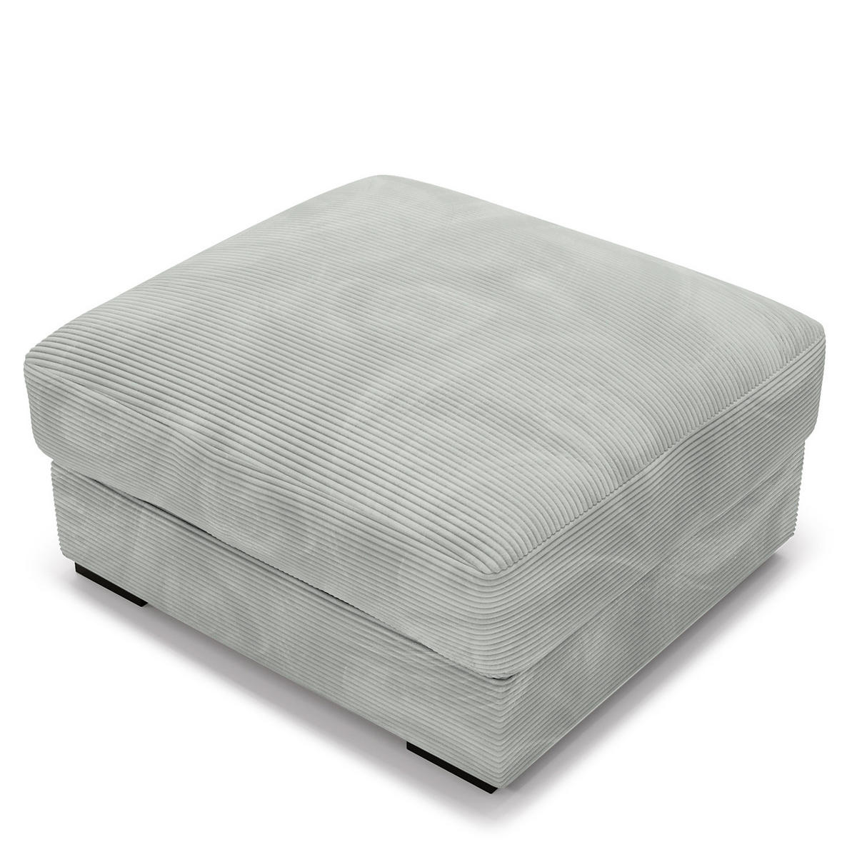 POLSTERHOCKER - Hellgrau/Schwarz, Kunststoff/Textil (92/42/92cm) - home24