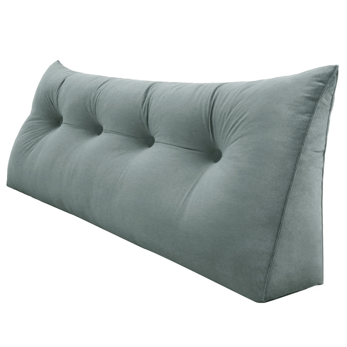 RÜCKENKISSEN für Bett Samt Grau 140 cm - Grau, Textil (50/140cm) - Vercart