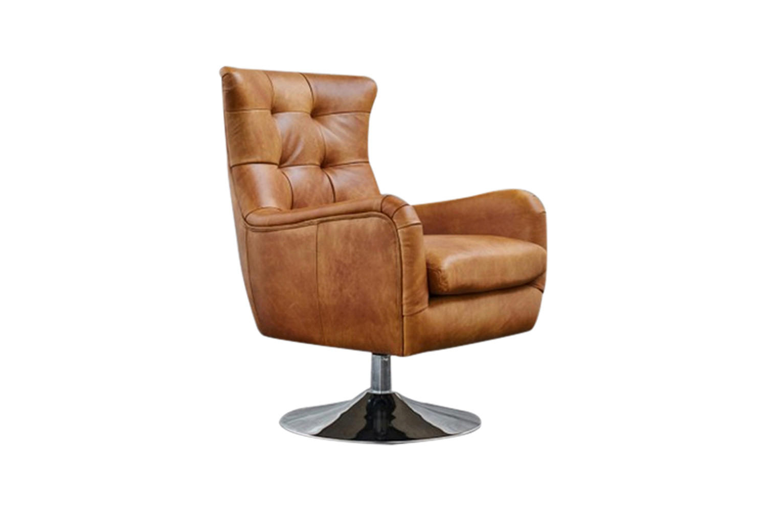 SESSEL RELEXA Braun Leder - Dunkelbraun/Silberfarben, Leder/Metall (69/95/77cm) - KAWOLA