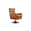 SESSEL RELEXA Braun Leder - Dunkelbraun/Silberfarben, Leder/Metall (69/95/77cm) - KAWOLA