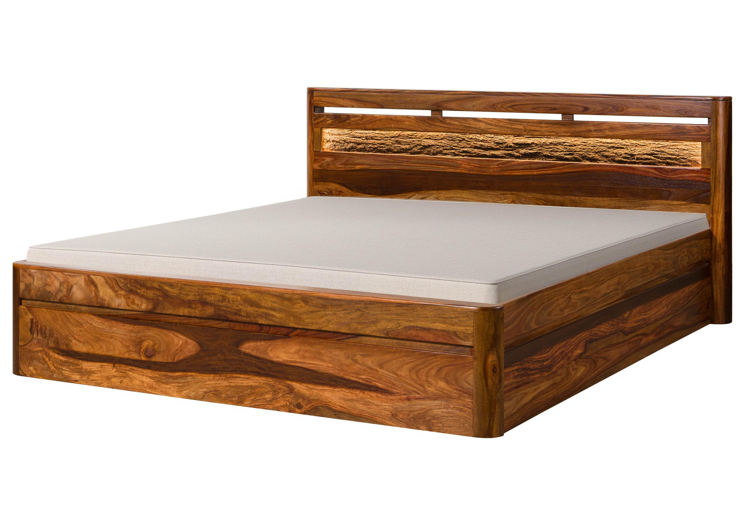 BETT Massivholz Sheesham 180 x 200 x 90 dunkelbraun TORONTO LUX #253 - Dunkelbraun, Holz (180/200cm) - Massivmoebel24