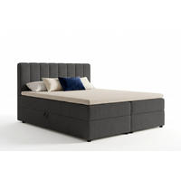BOXBETT WILL 180/200 in Cord Anthrazit H3 - Anthrazit, Holz/Holzwerkstoff (180/200cm) - Deine Möbel 24