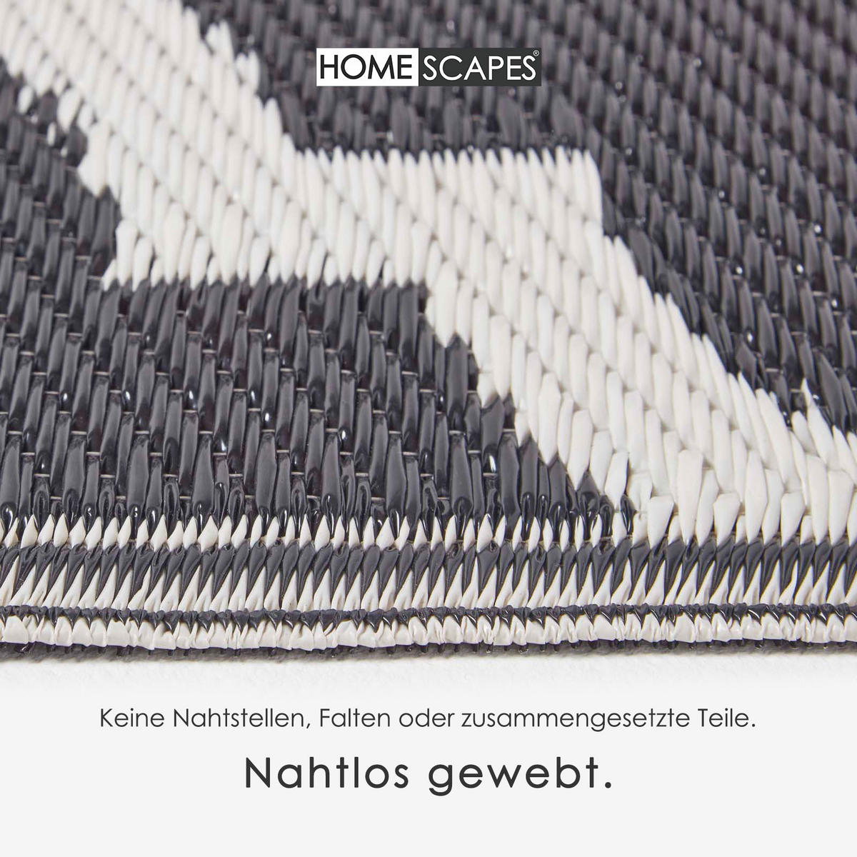 OUTDOORTEPPICH Nola geometrisch gemustert 120/180 cm - Schwarz, Kunststoff (120/180cm) - Homescapes
