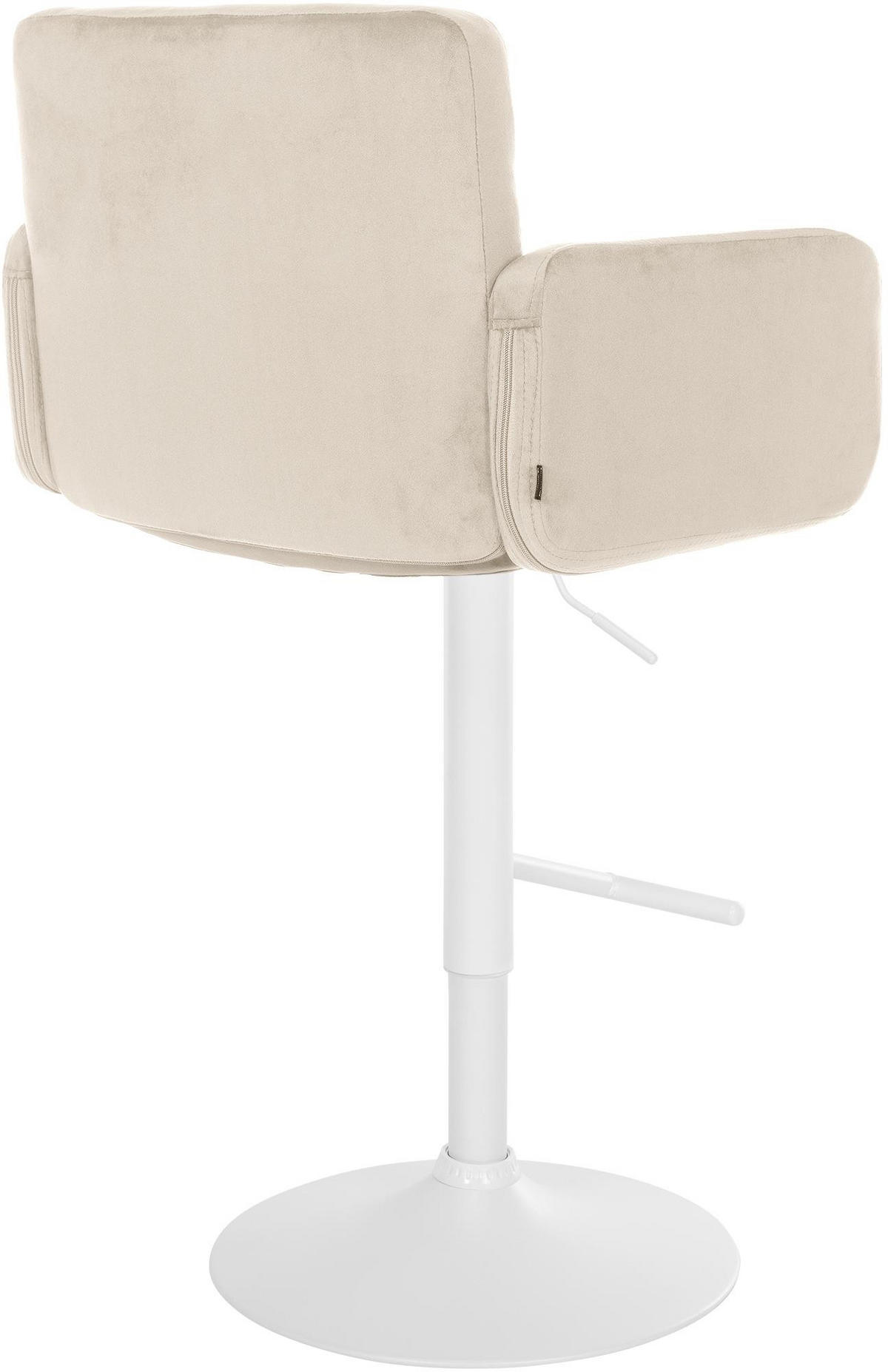 BARHOCKER Samt creme - Creme/Weiß, Textil/Metall (60/93/56cm) - CLP