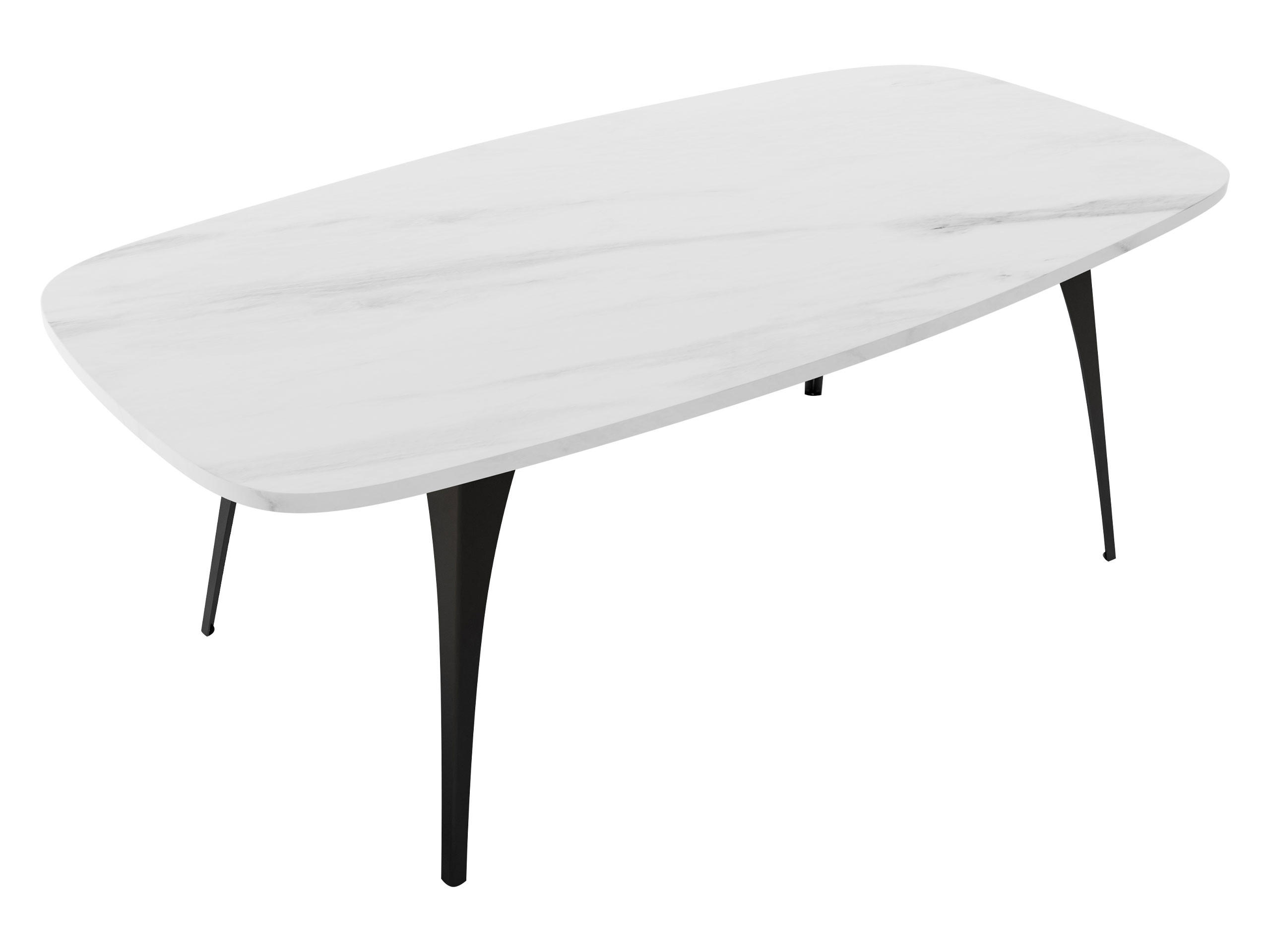 COUCHTISCH Fabiola - Weiß Hochglanz/Schwarz, Holzwerkstoff/Metall (60/120/45cm) - MIRJAN24