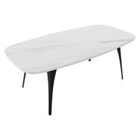 COUCHTISCH Fabiola - Weiß Hochglanz/Schwarz, Holzwerkstoff/Metall (60/120/45cm) - MIRJAN24