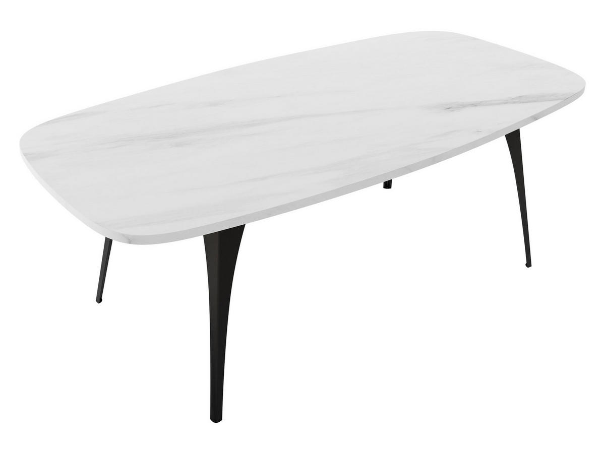 COUCHTISCH Fabiola - Weiß Hochglanz/Schwarz, Holzwerkstoff/Metall (60/120/45cm) - MIRJAN24