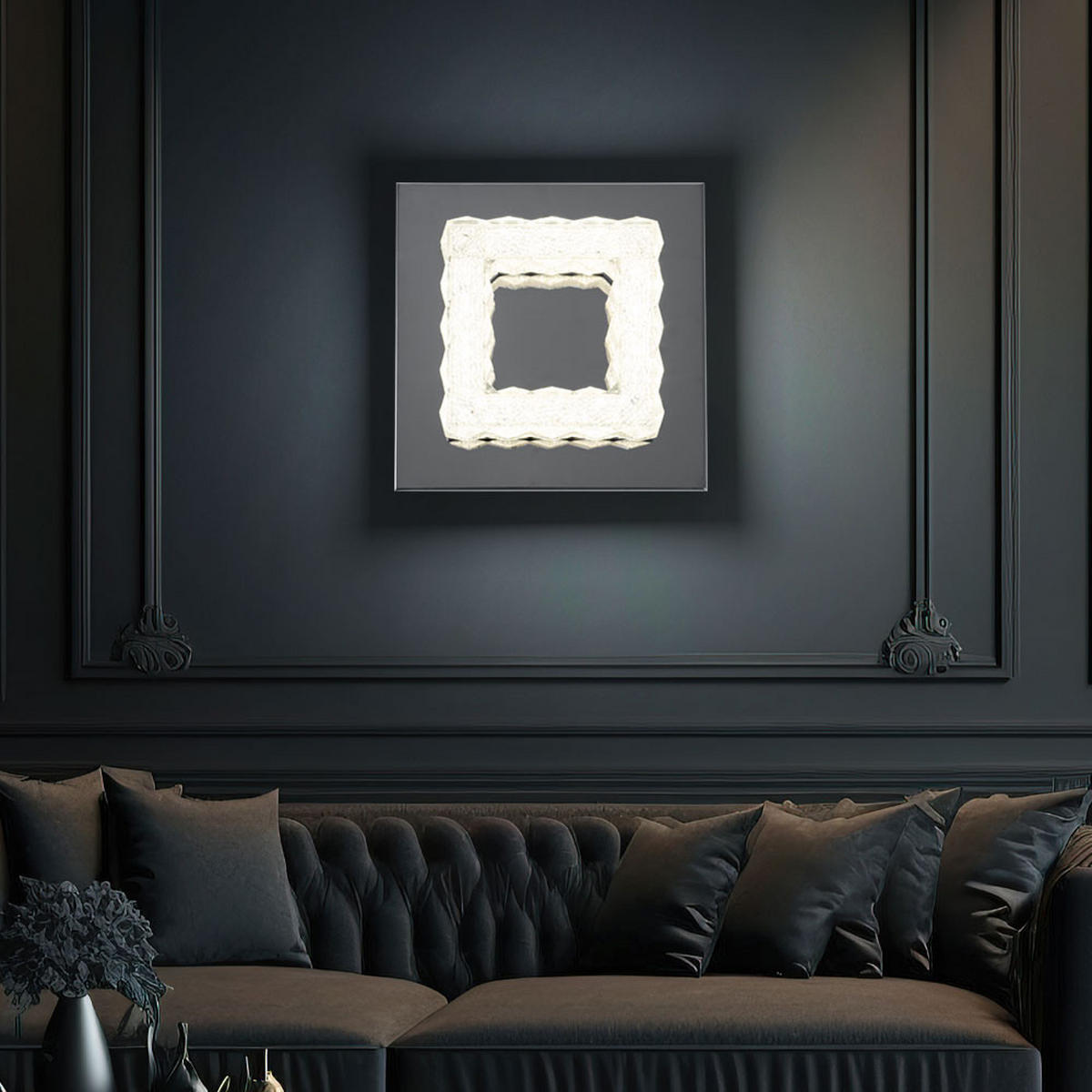 LED WANDLEUCHTE Chrom Kristalle Silber - Silberfarben, Metall (18/9.6/18cm) - Globo Lighting