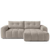 ECKSOFA RECHTS RAVIA, Bouclé, Grau - Grau, Holz/Textil (256/104cm) - KONSIMO®