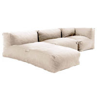 GARTENSOFA 3-tlg., Sandfarbe - Beige, Textil (85/65/160cm) - Oviala