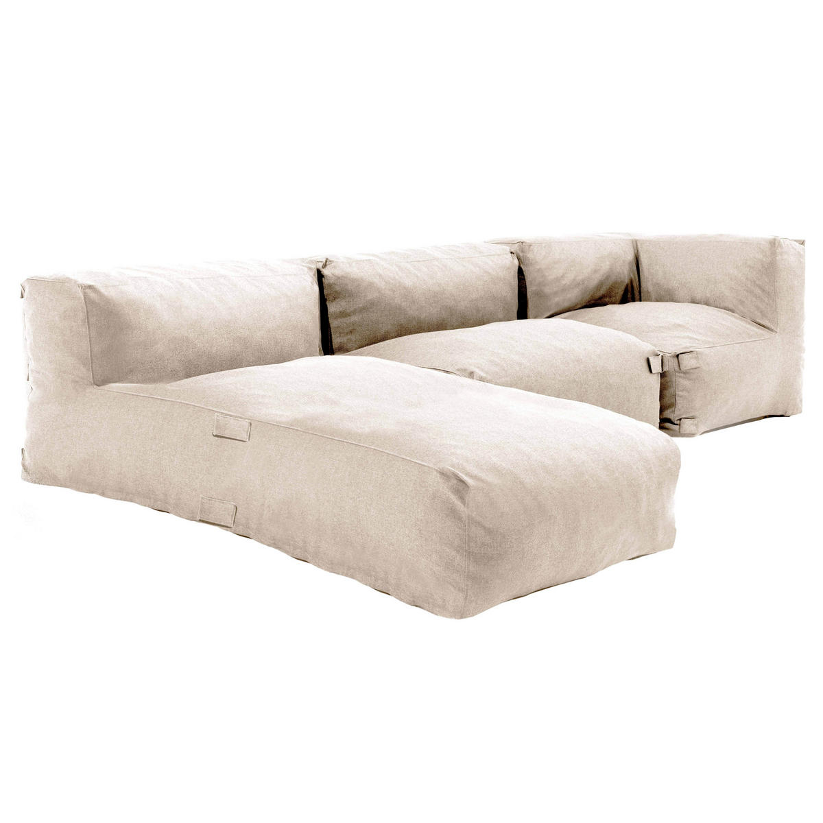 GARTENSOFA 3-tlg., Sandfarbe - Beige, Textil (85/65/160cm) - Oviala
