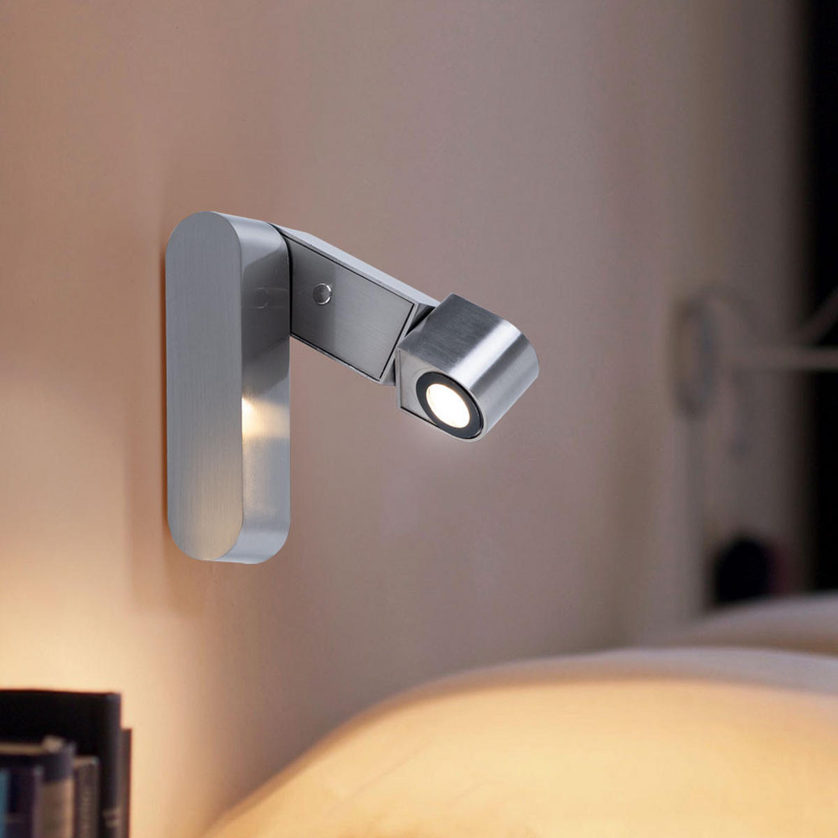 LED WANDLEUCHTE GUFA Silber Matt - Silberfarben, Kunststoff (7.5/23.5/14cm) - Globo Lighting