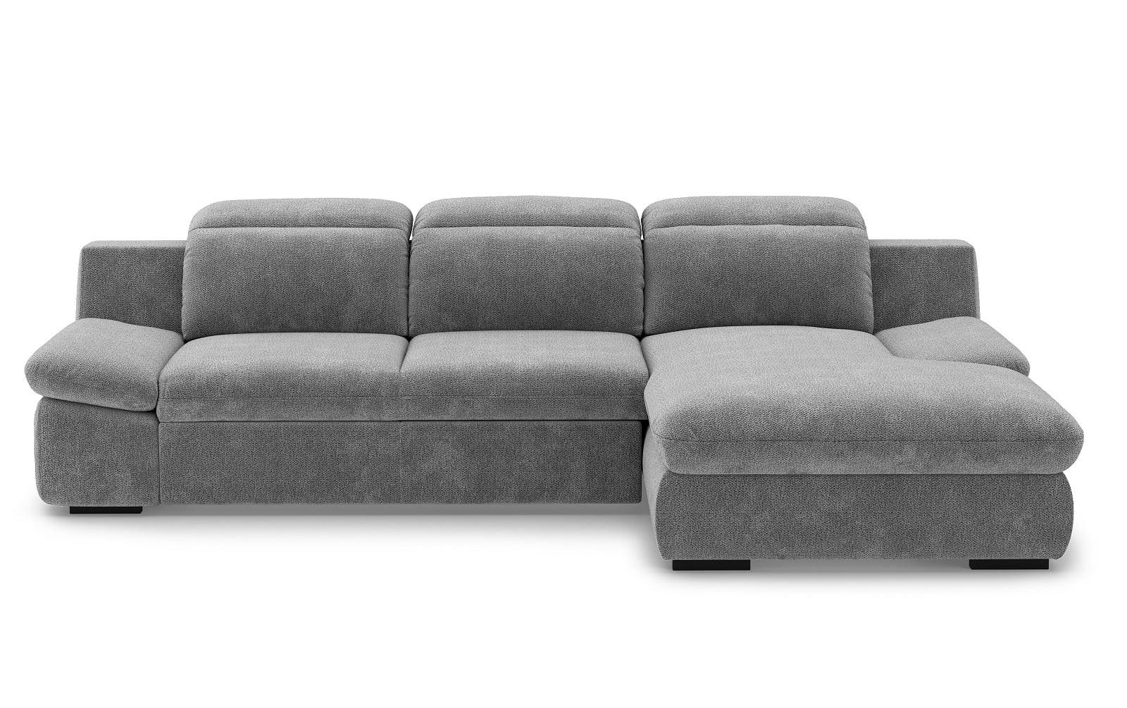 ECKSOFA mit Schlaffunktion und Bettkasten - Grau, Kunststoff/Textil (168/276cm) - Cotta
