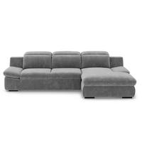 ECKSOFA mit Schlaffunktion und Bettkasten - Grau, Kunststoff/Textil (168/276cm) - Cotta