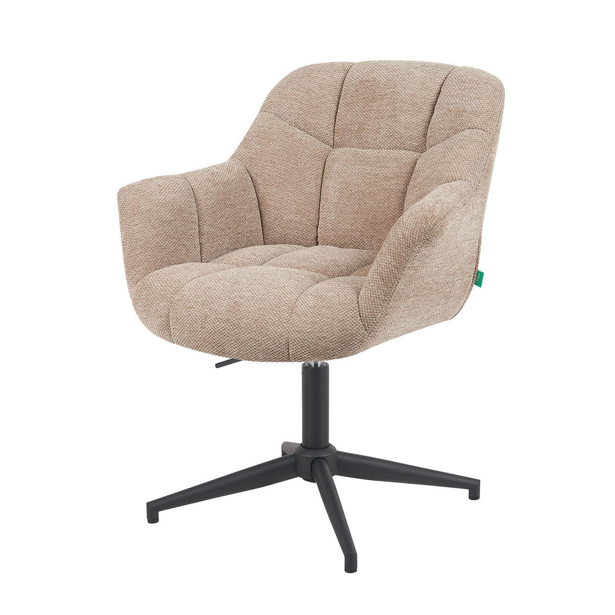 BÜROSTUHL Mika-Nala - Beige/Schwarz, Textil/Metall (65/78/66cm) - DUBI Möbel