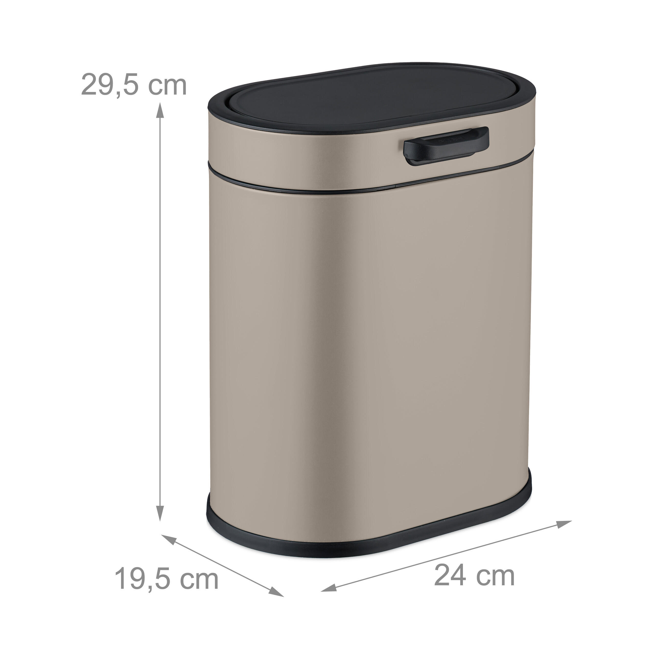 Thumbnail - Relaxdays Mülleimer, Beige, Kunststoff, Oval, 24x29.5x19.5 cm, Badaccessoires, Waschplatzzubehör, Kosmetik- & Abfalleime...