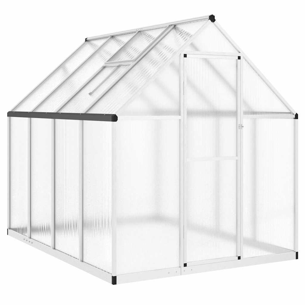 GEWÄCHSHAUS mit Fundamentrahmen Silber 224x169x195cm Aluminimum - Silberfarben, Metall (169/195/224cm)