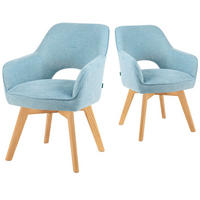DREHSTUHL Mika-Mara - Honigeiche/Hellblau, Eichenholz/Holz (60/87/65cm) - DUBI Möbel