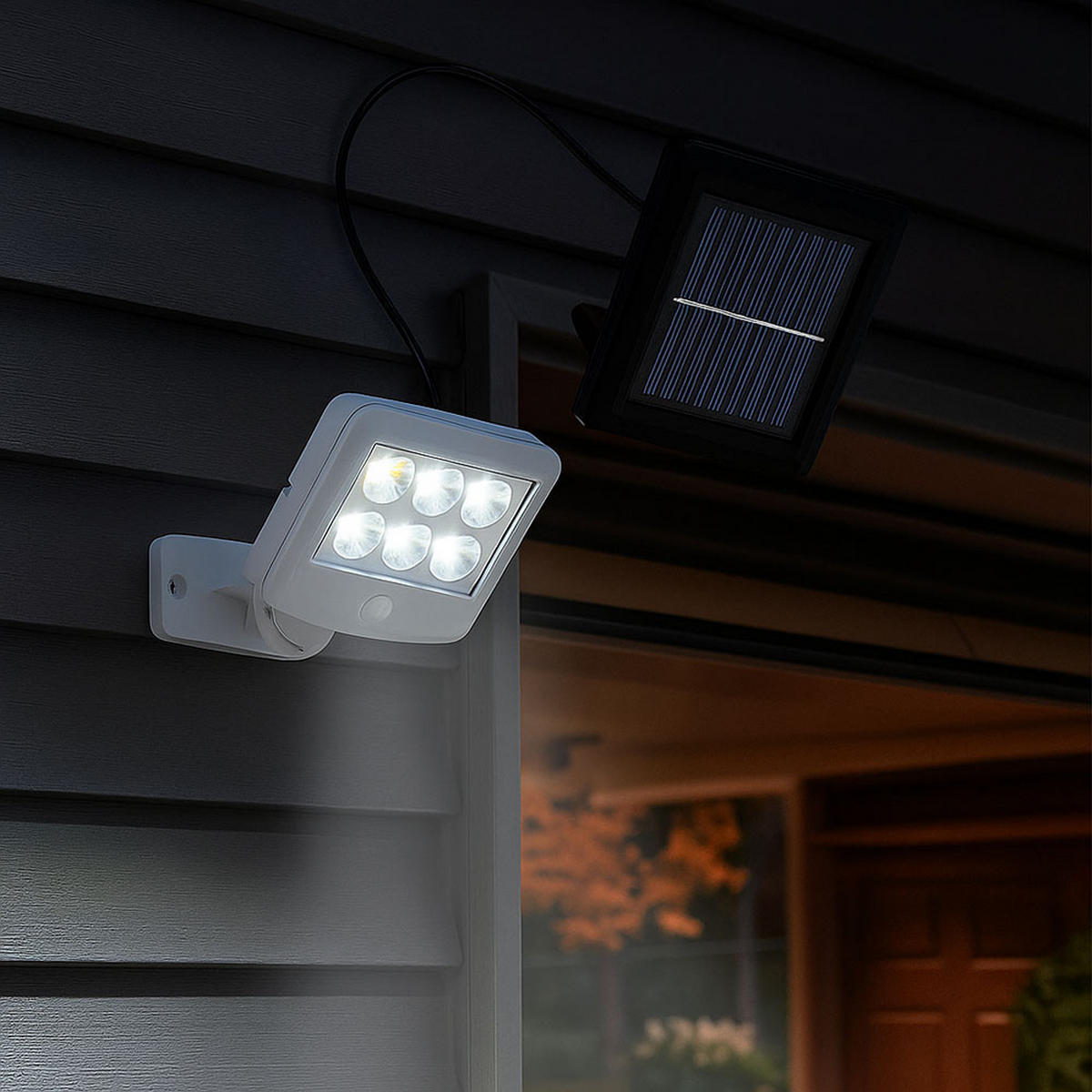 LED AUSSENLEUCHTE weiß mit Bewegungsmelder - Weiß, Kunststoff (10/5.3/12.8cm) - Briloner