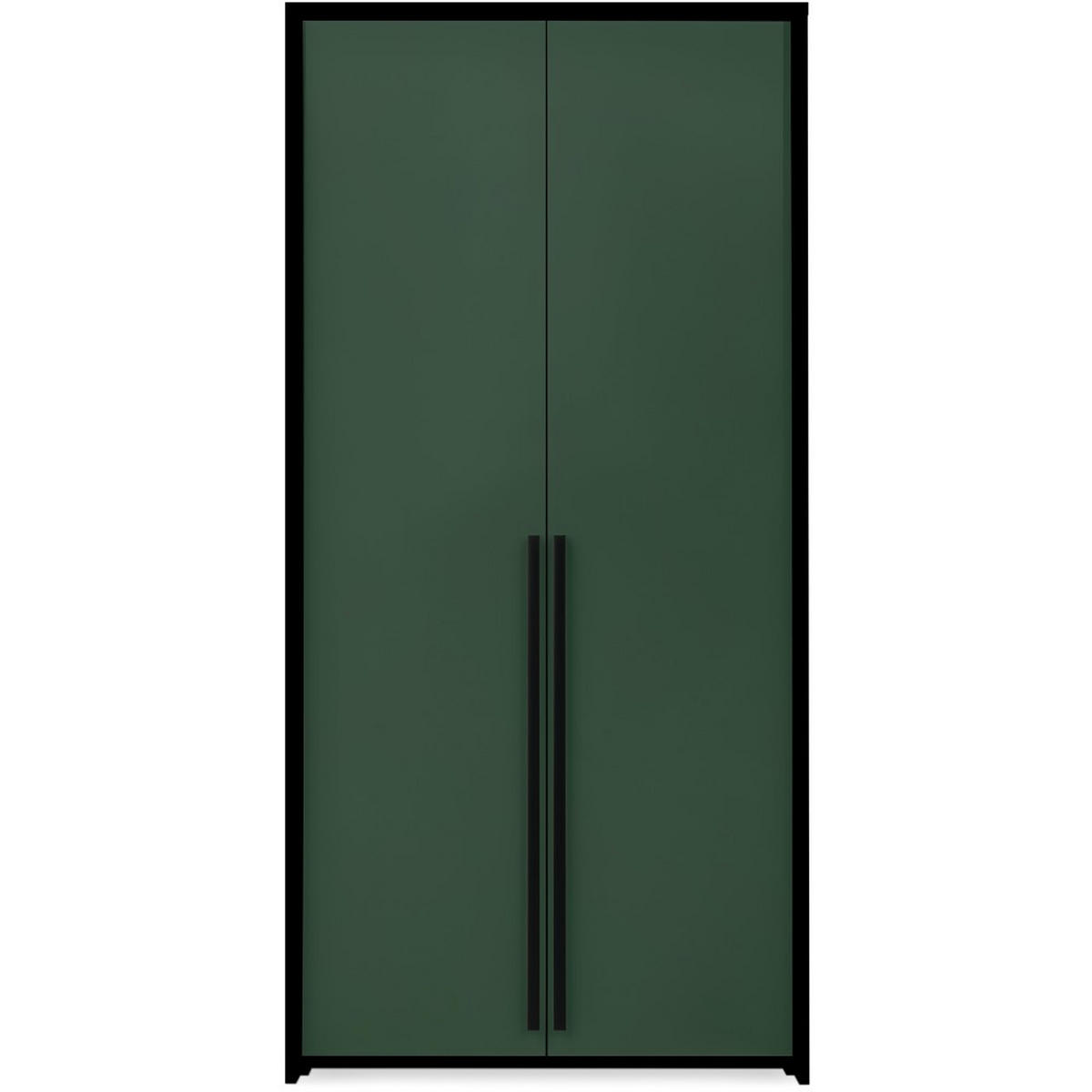 DREHTÜRENSCHRANK Giana mit 2 Türen, 105 cm, Flaschengrün - Dunkelgrün, Holzwerkstoff (105/215/64.5cm) - Beautysofa