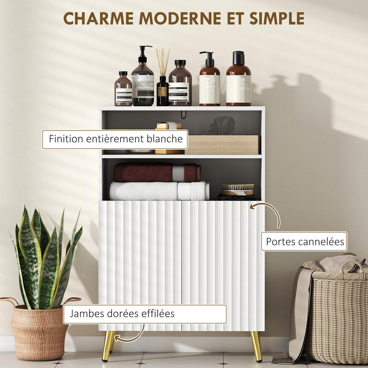 BADEZIMMERSCHRANK Weiß 60/31,8/93 cm - Weiß, Holzwerkstoff (60/93/31.8cm) - PANGIVO