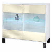 KOMMODE Bari Creme Hochglanz - Creme, Holzwerkstoff (92.5/84.5/35cm) - Vladon
