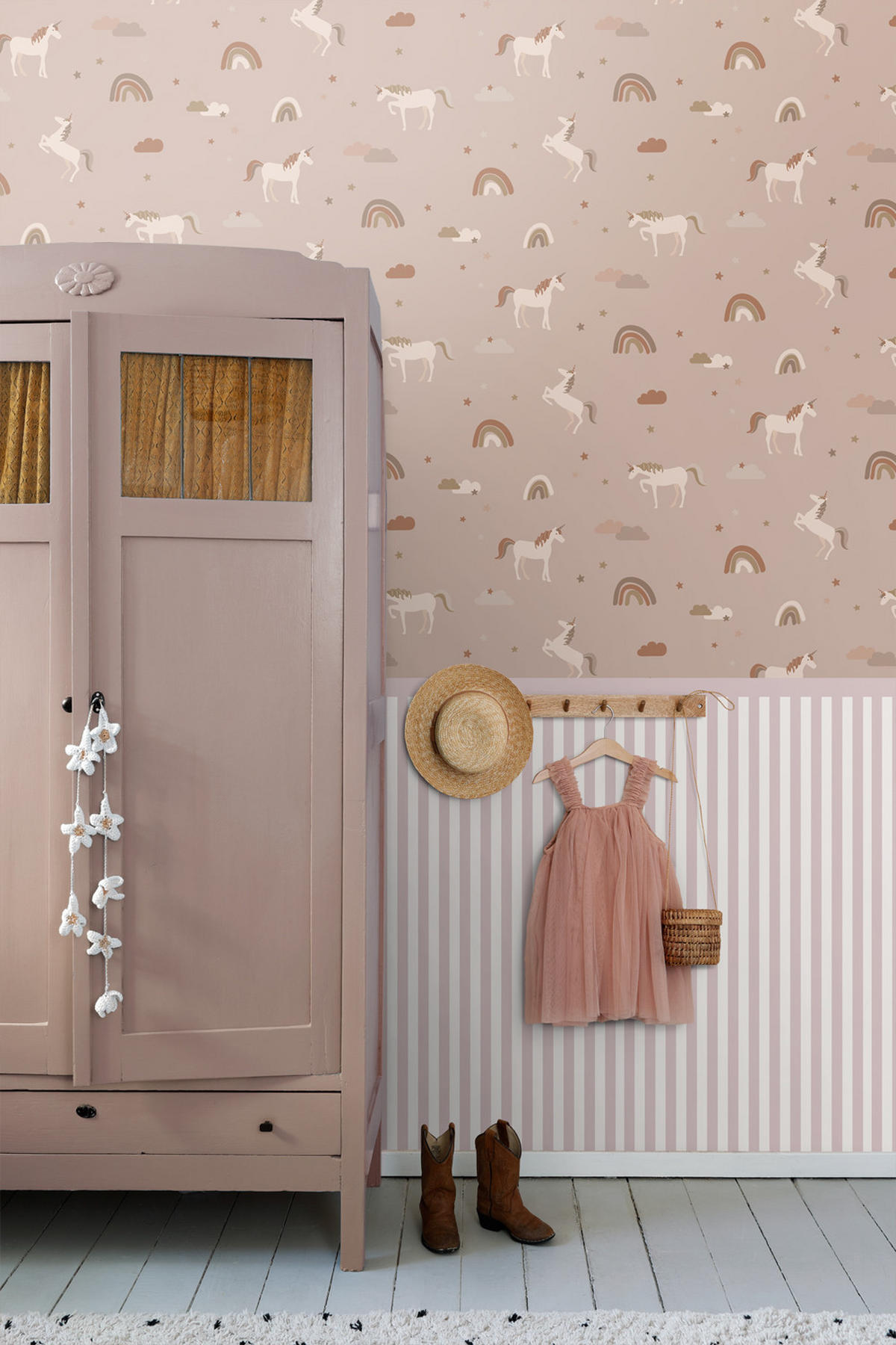 TAPETE Einhörner 50 x 900 cm - Pink, Papier (50/0.1cm) - ESTAhome