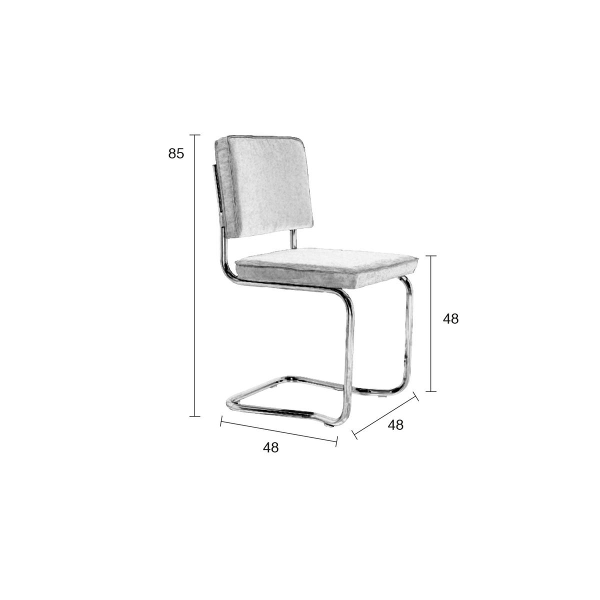 ESSZIMMERSTUHL Ridge Kink Rib Grün - 2 er Set - Grün, Textil (48/85/50cm) - Zuiver