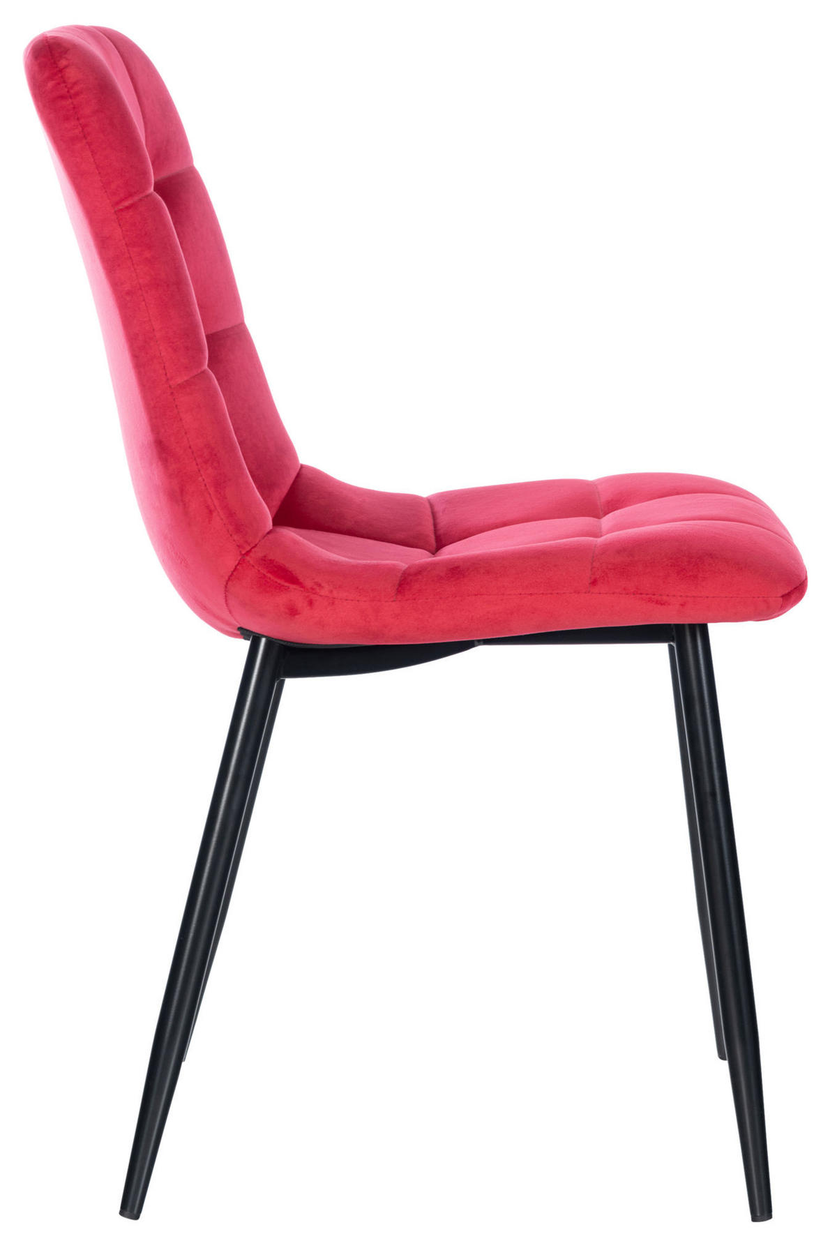 ESSZIMMERSTUHL Atina Samt, Gestell Metall Schwarz Rot - Rot/Schwarz, Textil/Metall (45/84/55cm) - TPFLiving