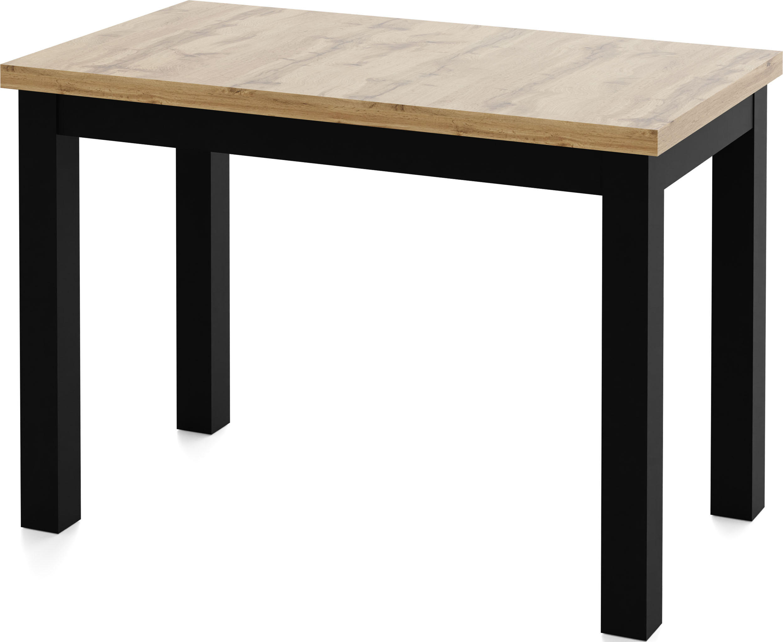 ESSTISCH Arden rechteckig, Eiche Hell Braun 100/60/73 cm - Eiche Wotan/Schwarz, Holz/Holzwerkstoff (100/60/73cm) - WFL GROUP