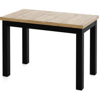 ESSTISCH Arden rechteckig, Eiche Hell Braun 100/60/73 cm - Eiche Wotan/Schwarz, Holz/Holzwerkstoff (100/60/73cm) - WFL GROUP
