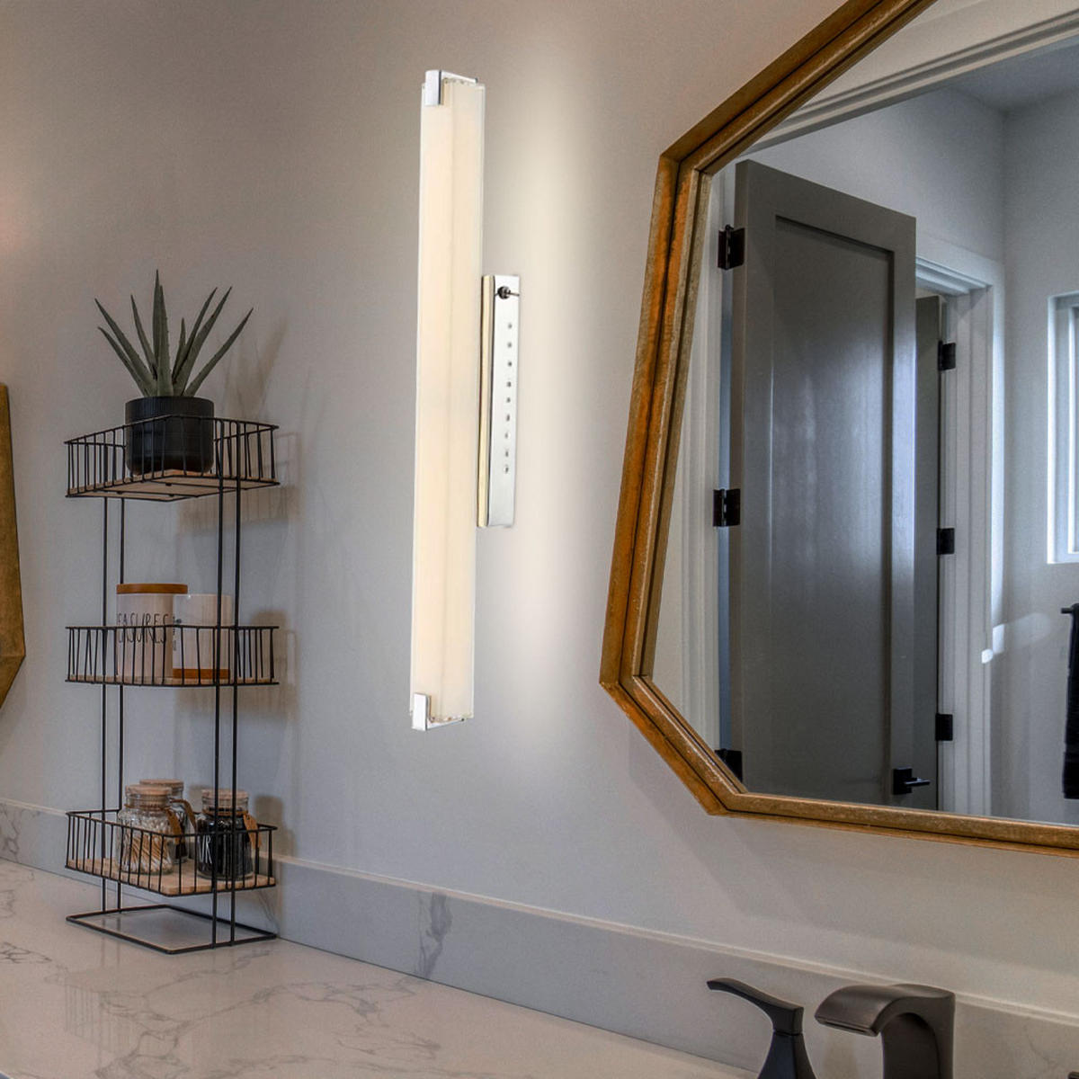 LED WANDLEUCHTE IGINO Silber Chrom - Silberfarben, Glas (6/58.5/9.4cm) - Globo Lighting