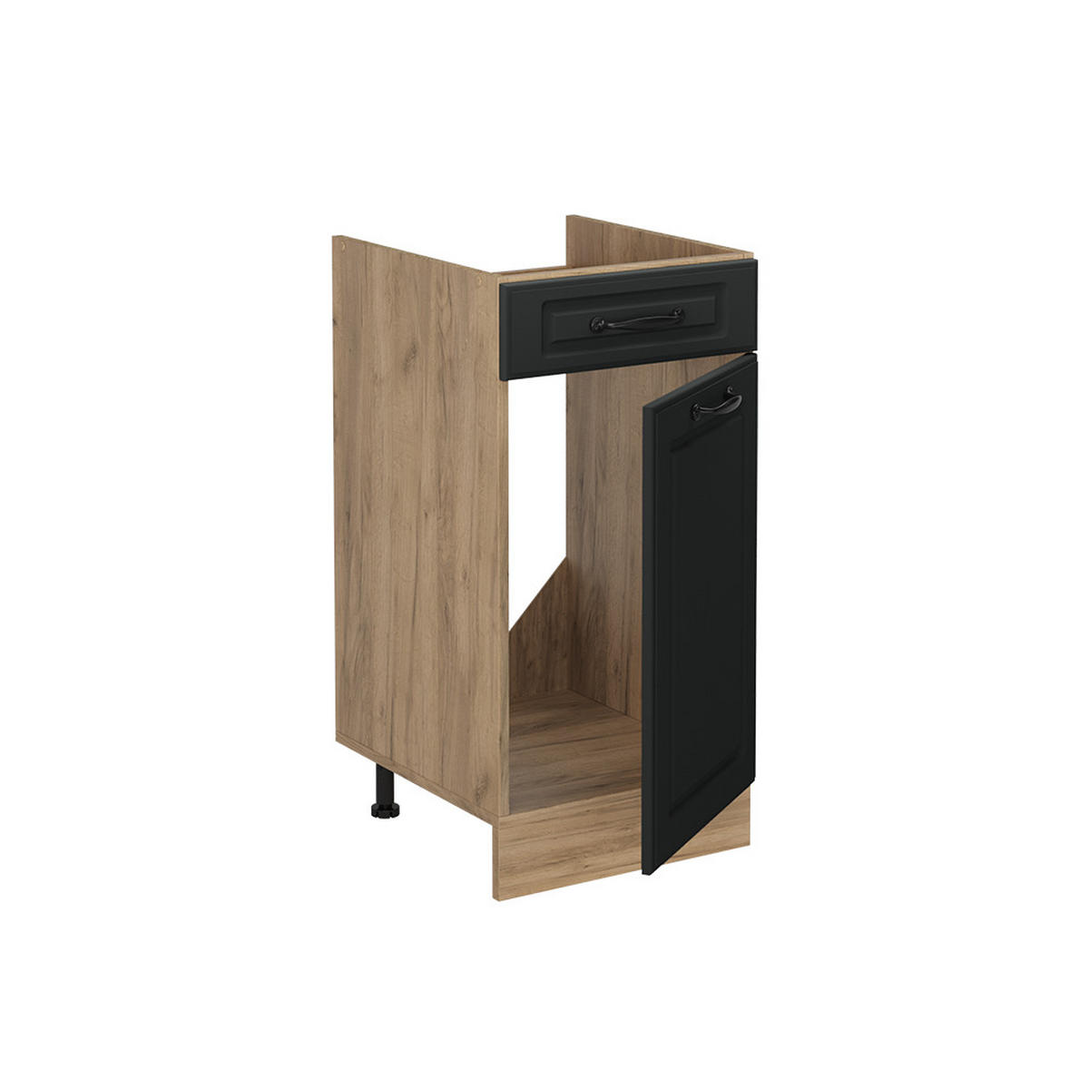 KÜCHENUNTERSCHRANK R-Line, Anthrazit Landhaus/Goldkraft Eiche, 40 cm Arbeitsplatte Anthrazit - Honigeiche/Anthrazit, Holzwerkstoff (40/81.6/60cm) - Vicco