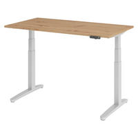 SCHREIBTISCH elektrisch XBHM 80/140/74 cm in Wildeiche/Silberfarben - Wildeiche/Silberfarben, Holzwerkstoff (80/140/74cm) - bümö