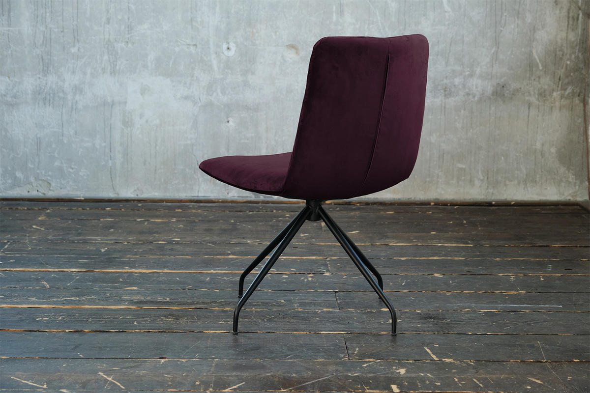 DREHSTUHL NEW CHARME Violett Velvet (1er-Set) - Violett, Textil (52/87/66cm) - KAWOLA